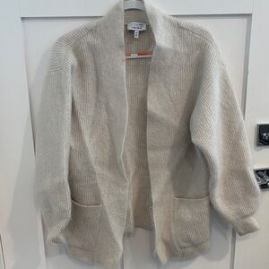 & Other Stories Cream Open-Front Ribbed Cardigan